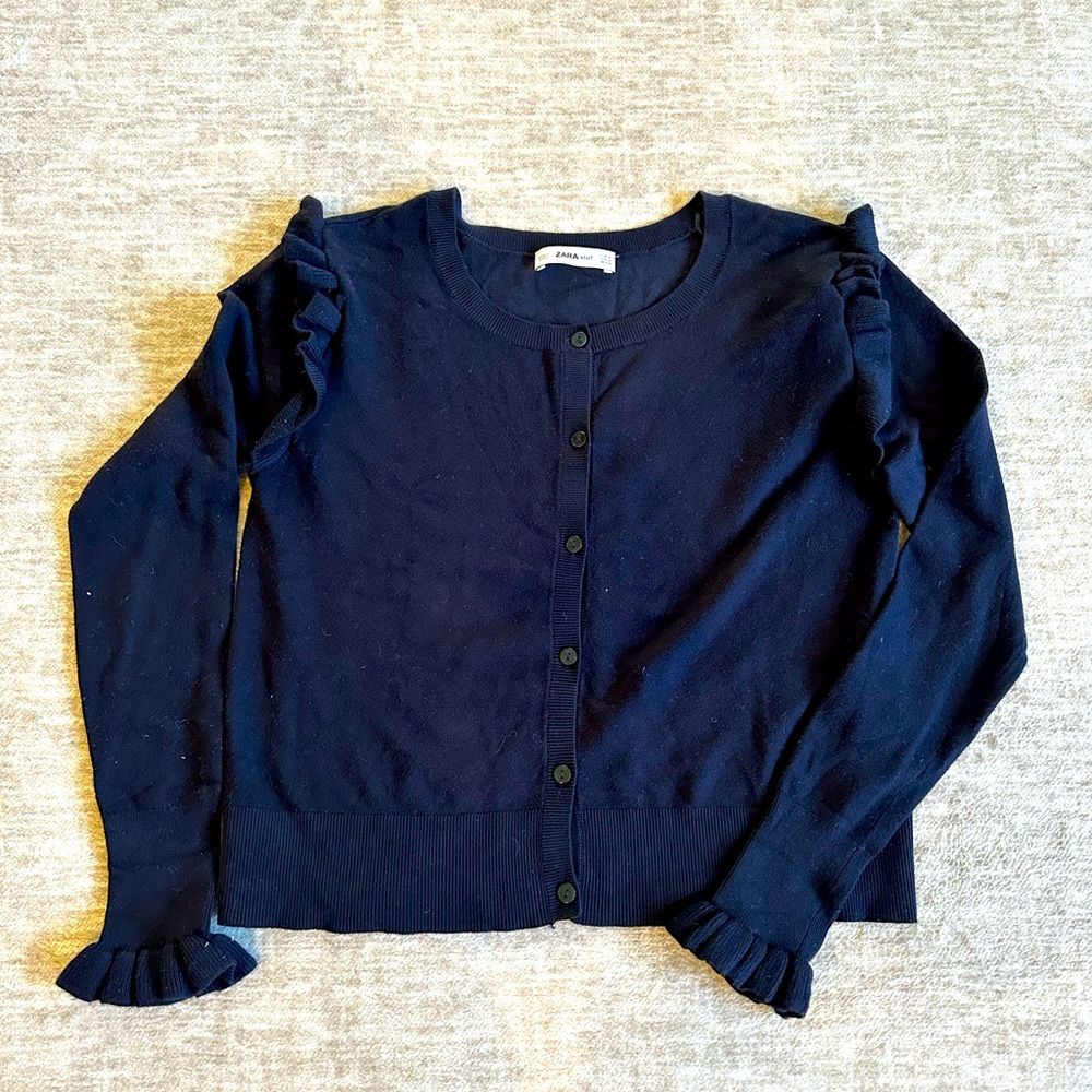 Zara Navy Button Up Cardigan